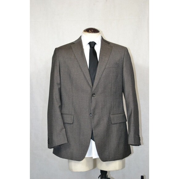 Banana Republic 100% Wool Blazer Suit Jacket Grey Charcoal Men's Modern Fit 42R - Picture 1 of 16